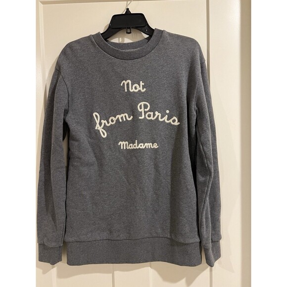 Drole de Monsieur Grey 'Not From Paris Madame' Sweatshirt Sweater Size Small - Picture 3 of 10